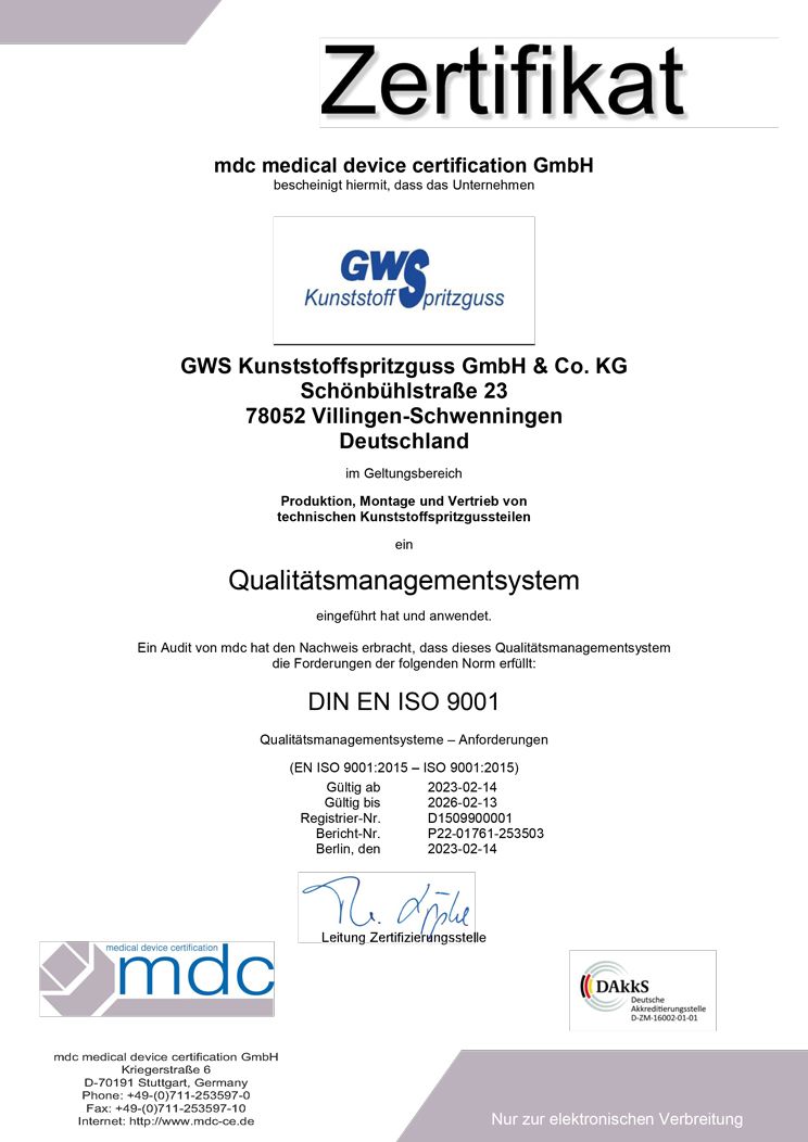 Zertifikat ISO9001